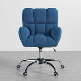 Contemporary office chair featuring cotton and linen fabric, swivel and adjustable height for ergonomic support